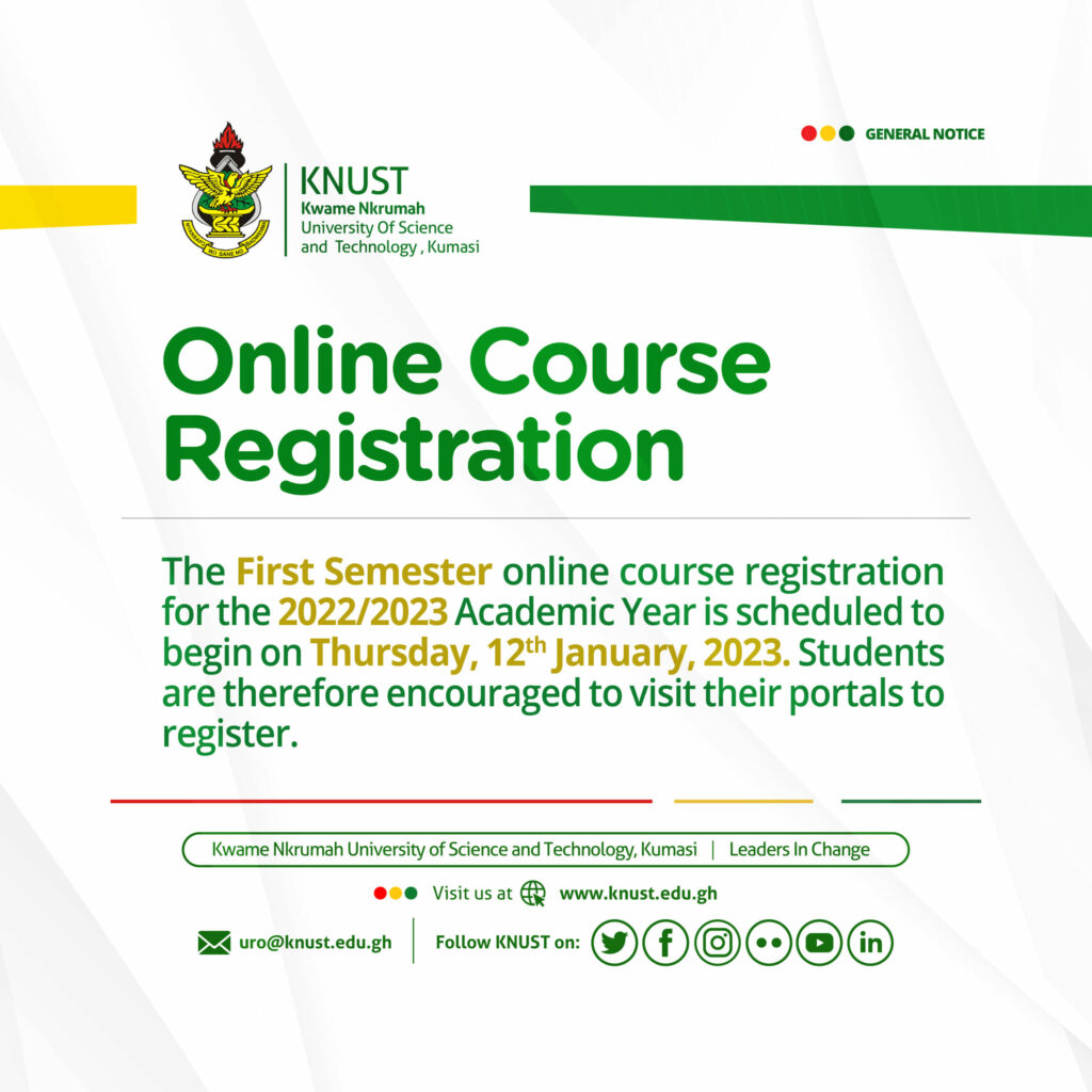 KNUST reponing date for fresh and continuing students