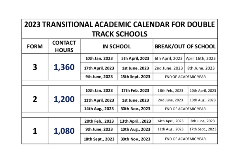 Double Track Schools Academic Calendar 2023