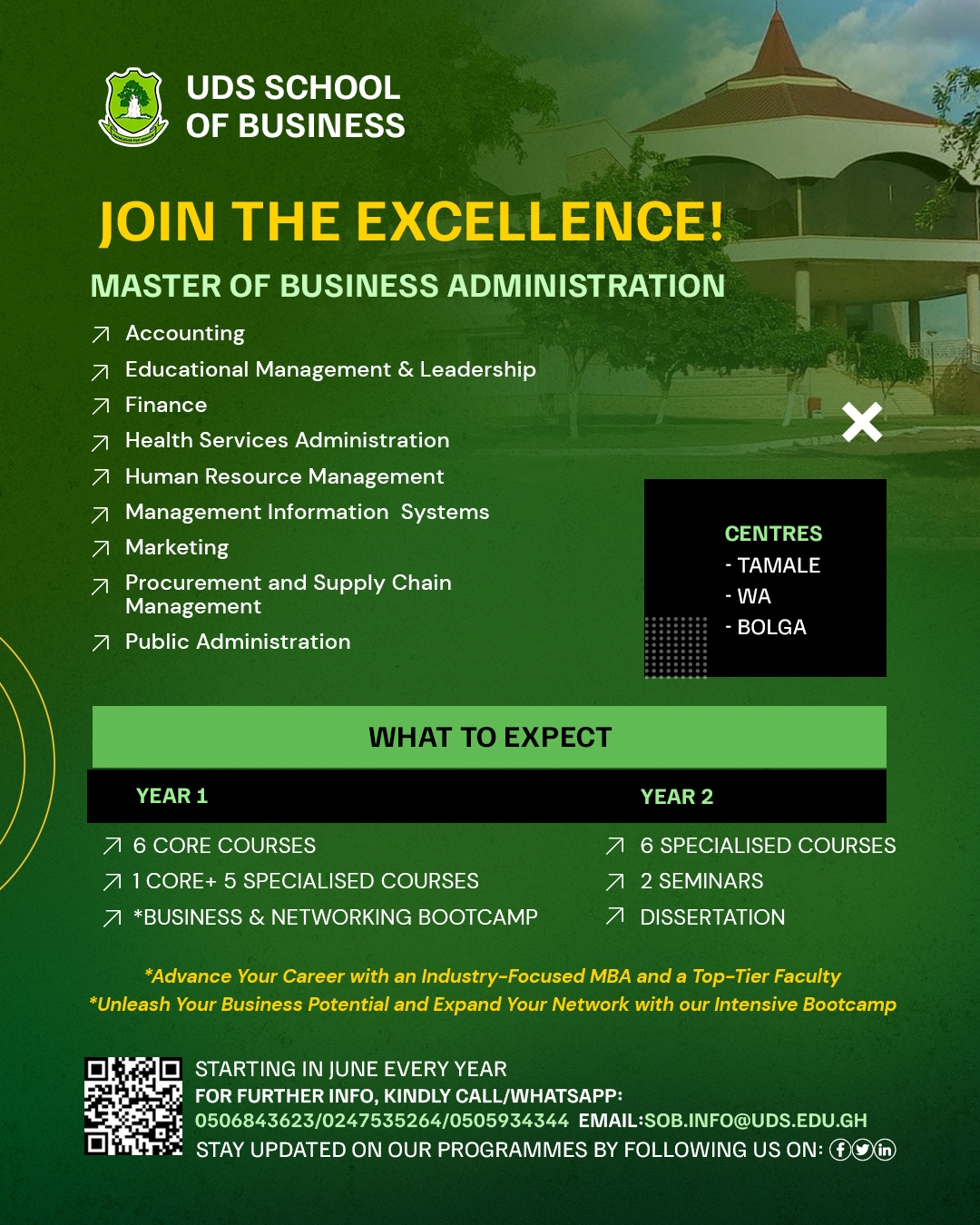 UDS School Of Business weekend MBA Programmes